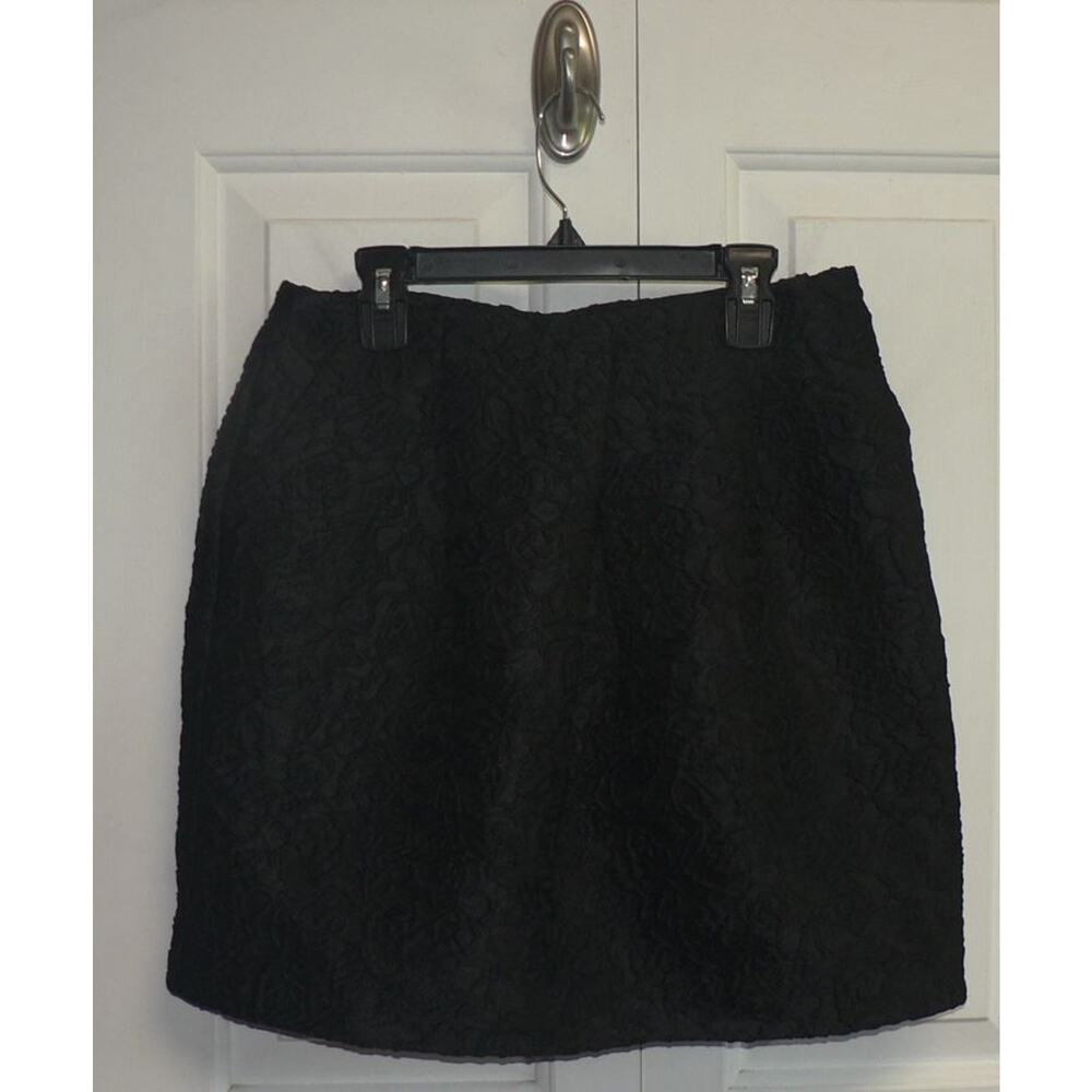 FRNCH Women's Jacquard Pleated Pocket Zip Mini Skirt in Black Medium‎ MSRP $80